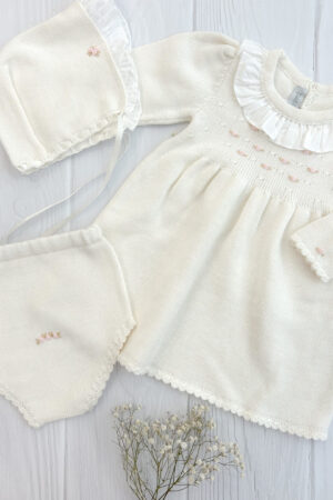 Vestido con bombacha y capota Baby Alpaca