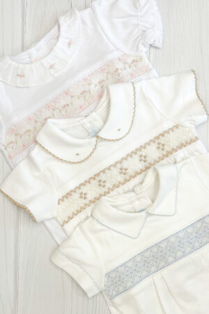 Body en algodón PIMA cuello smock MC