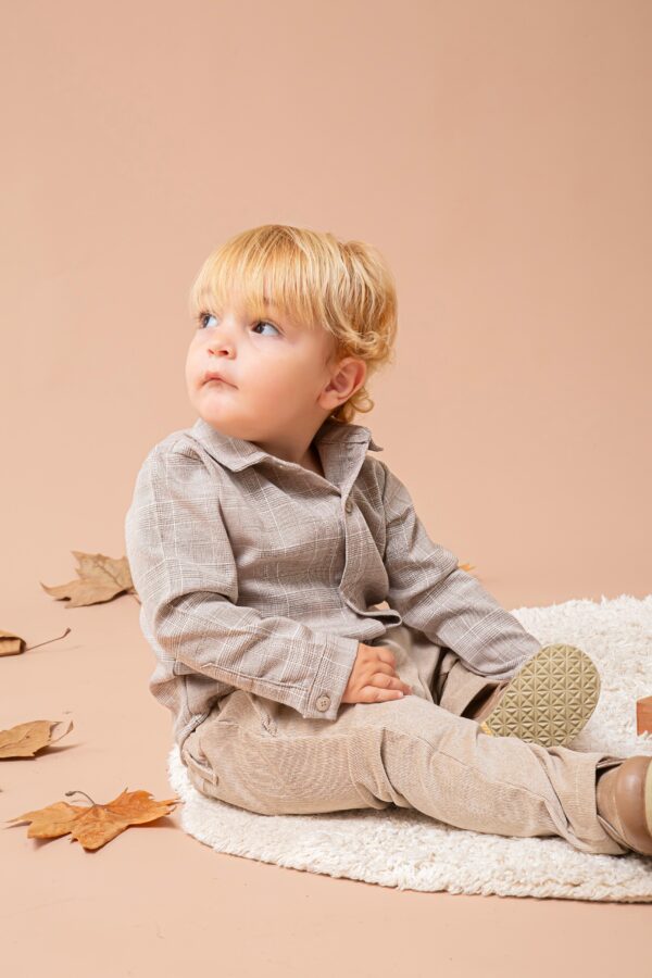 Camisa Cuadrille Beige