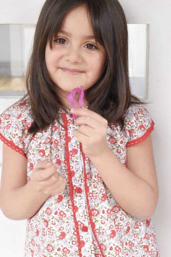 Blusa Begonia Flores Rojas