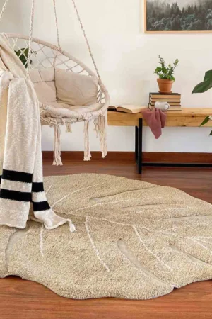 Alfombra lavable -Leaf - Oliva