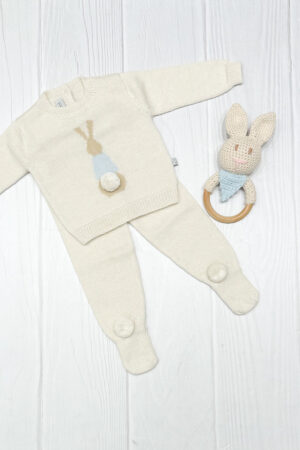 Conjunto tejido Alpaca Bunny Tail Crudo