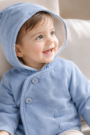 Campera Capucha Cotele PIMA Azul