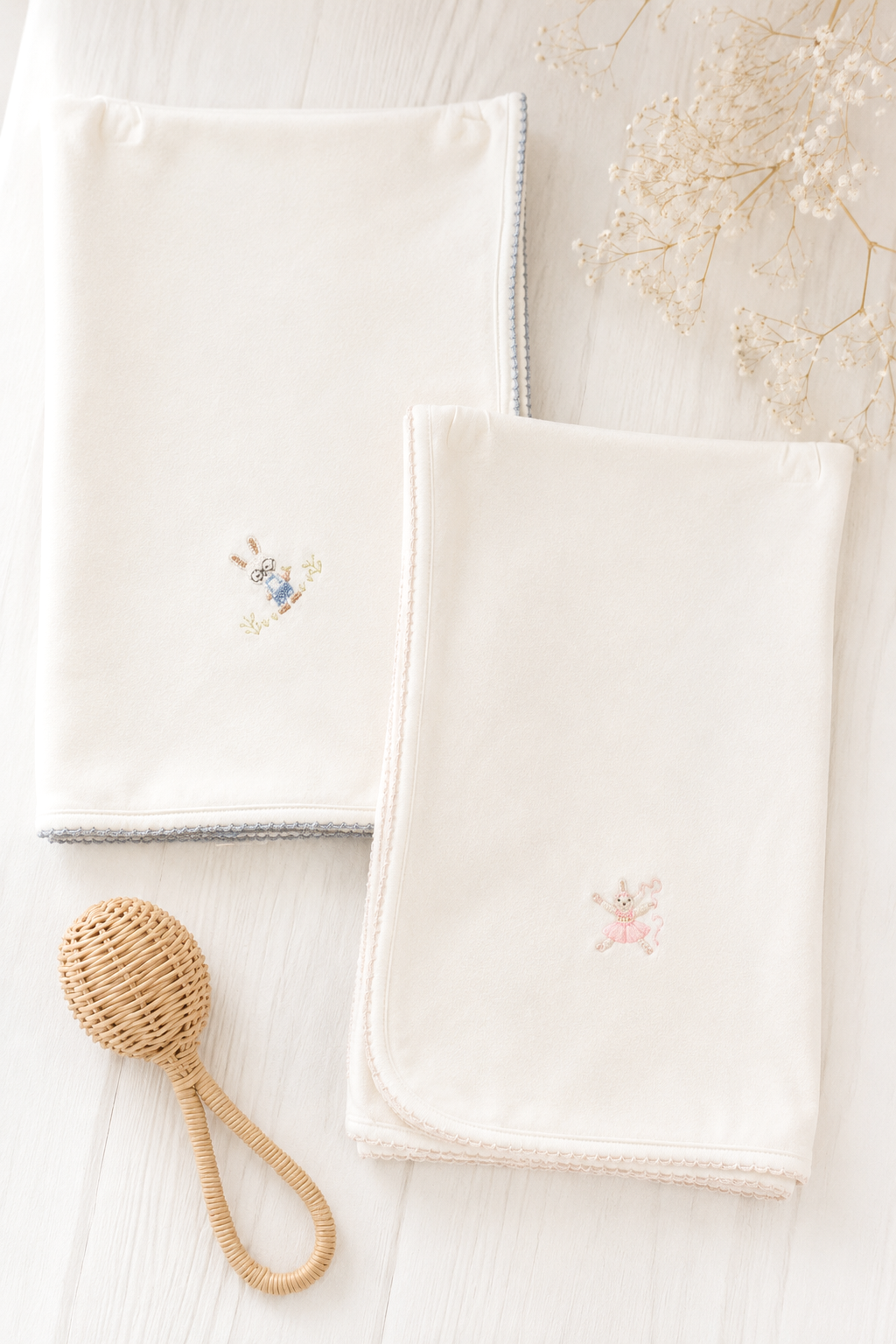 Rebozo en algodón PIMA Bordado Rabbit Collection