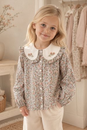 Camisa Cuello Bordado Liberty